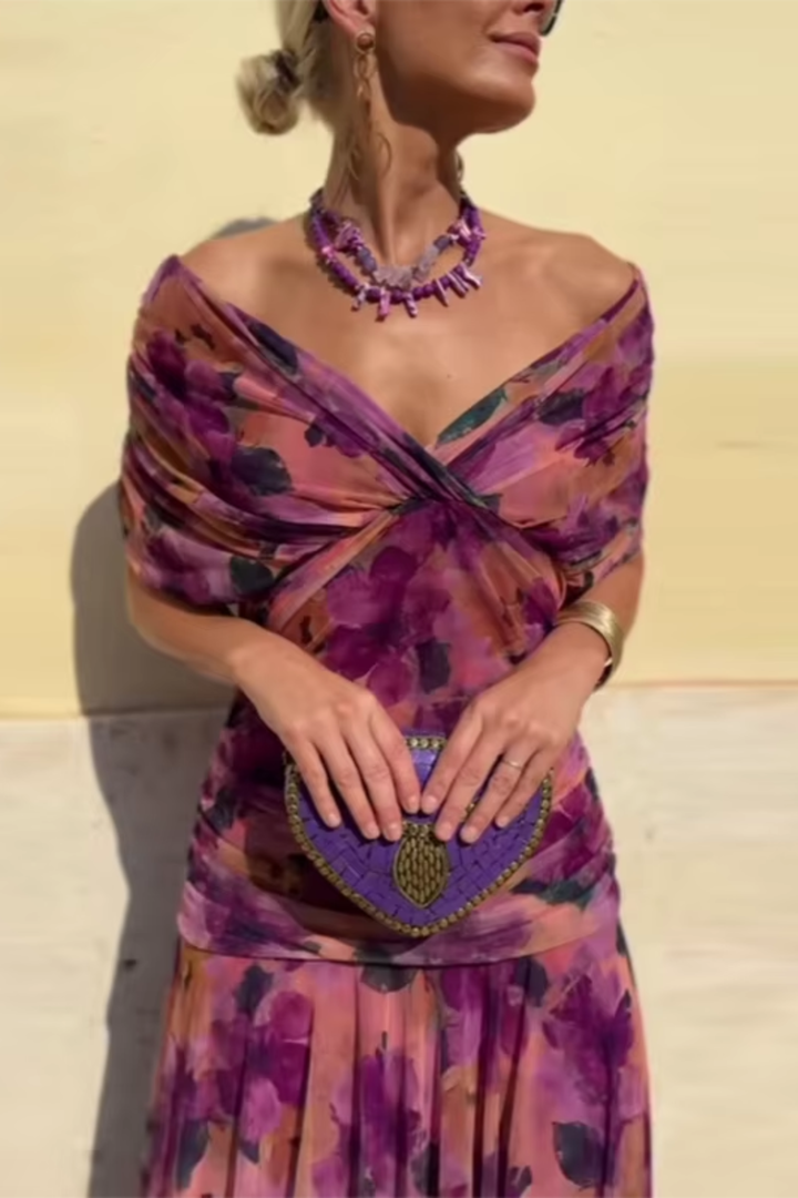 Robe longue Mira | Fluide et élégante, décolleté en V pour femmes 4
