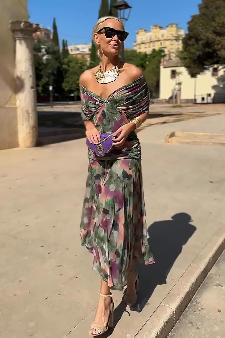 Robe longue Mira | Fluide et élégante, décolleté en V pour femmes 5