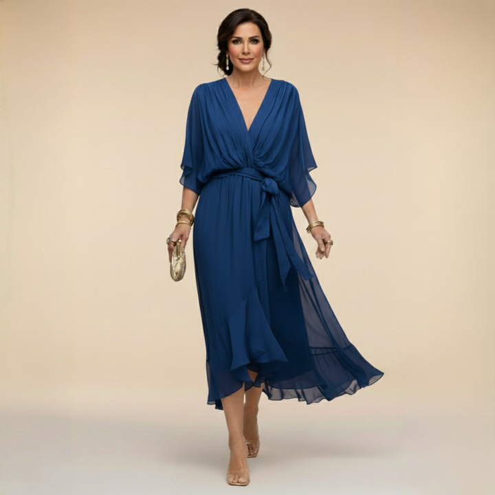 Robe longue Mira | Mousseline légère & col V pour femme 3