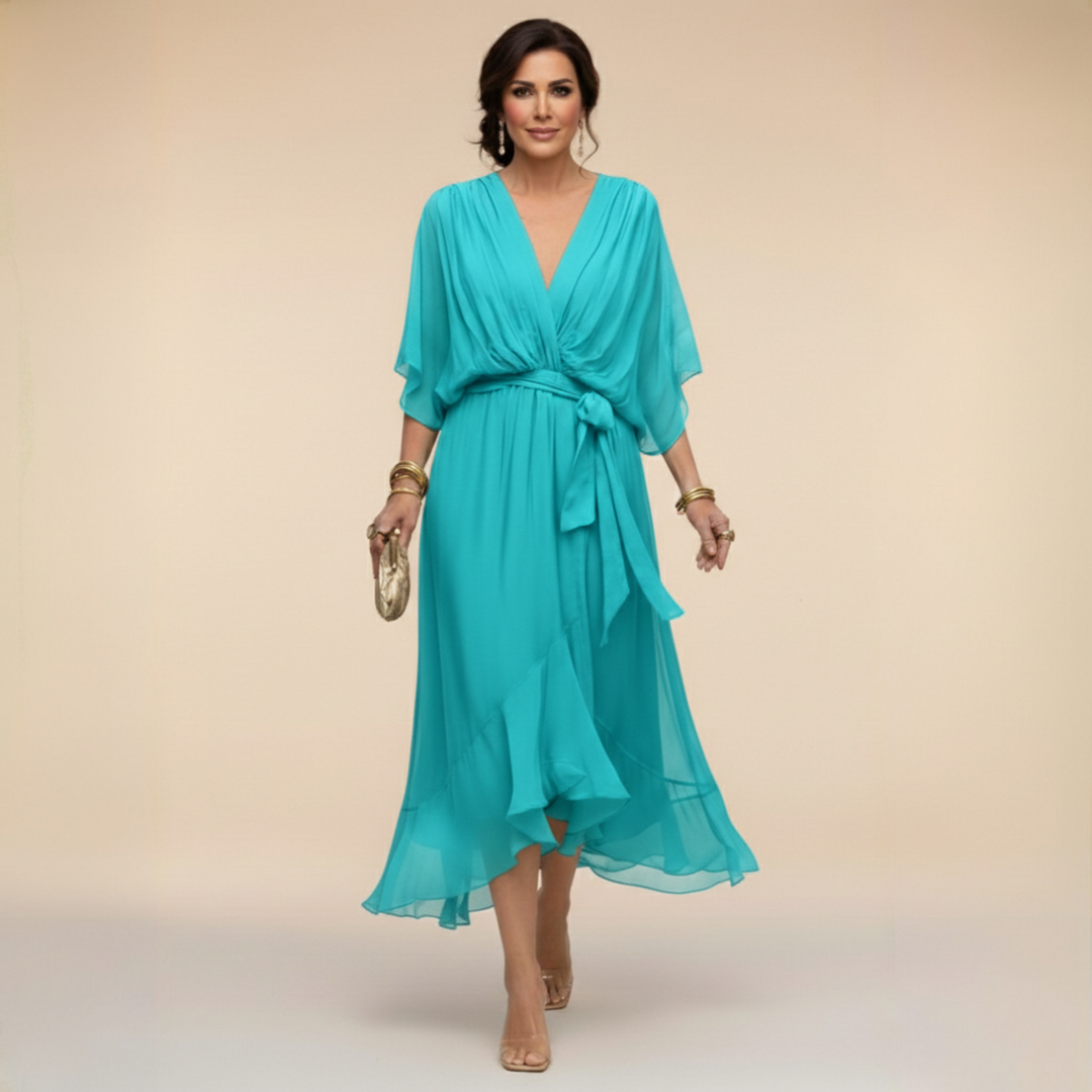 Robe longue Mira | Mousseline légère & col V pour femme 5