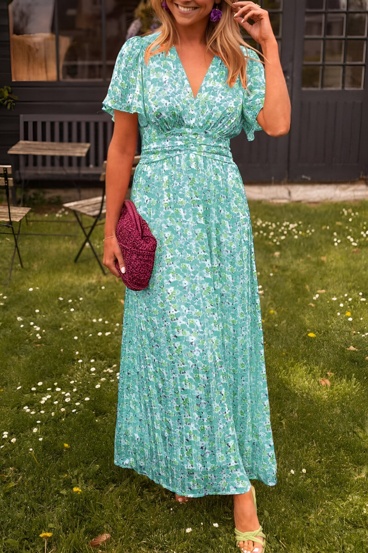Robe longue Rodelia | Coupe Cintrée & Col en V Élégant, Tissu Fluide 5