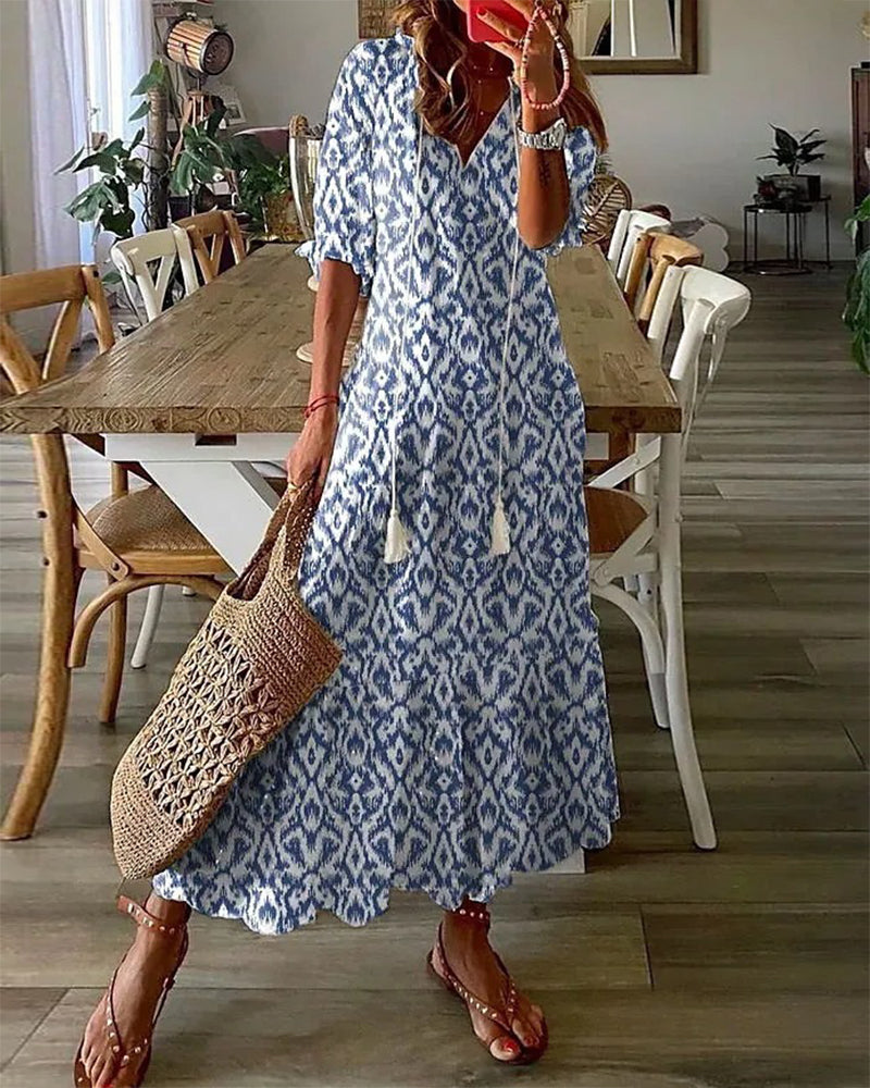 Robe longue été Isaline | Coton léger, style bohème pour femmes 0