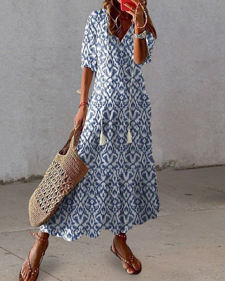 Robe longue été Isaline | Coton léger, style bohème pour femmes 1