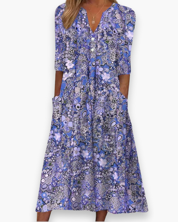 Robe midi Bella | Imprimé floral, coupe fluide en coton 1