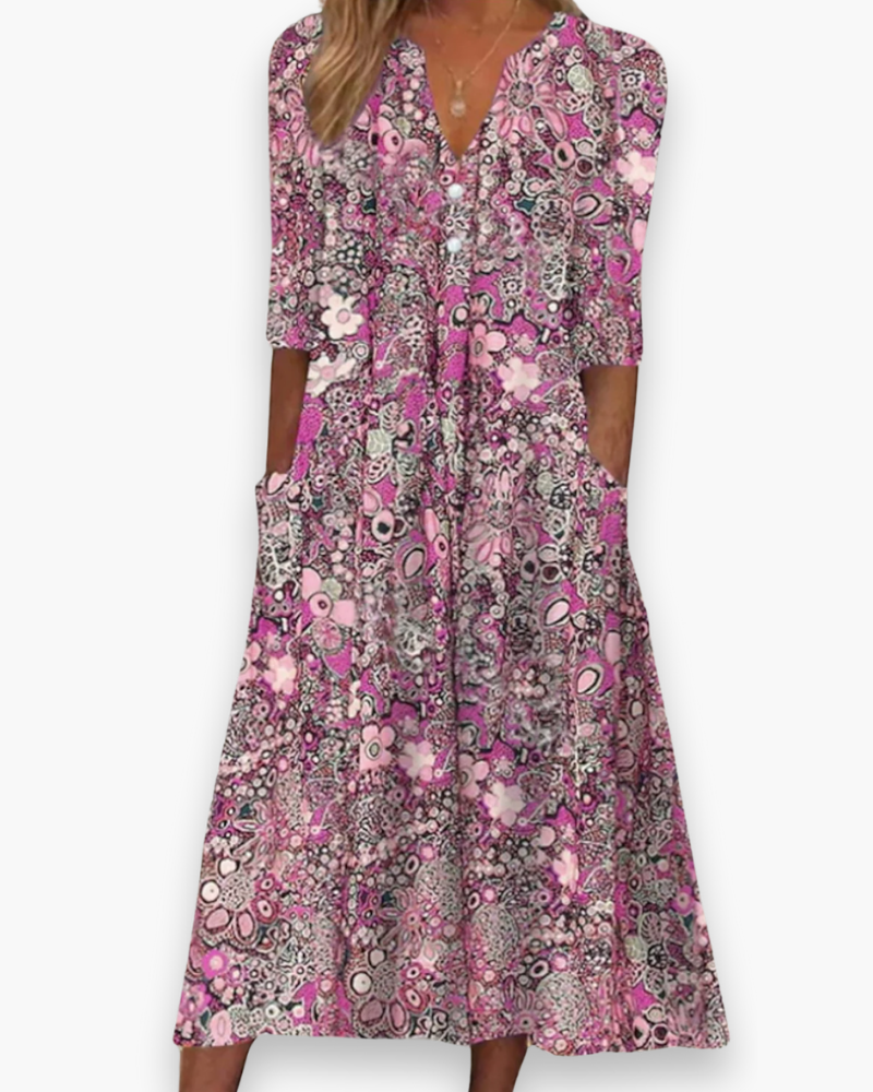 Robe midi Bella | Imprimé floral, coupe fluide en coton 2