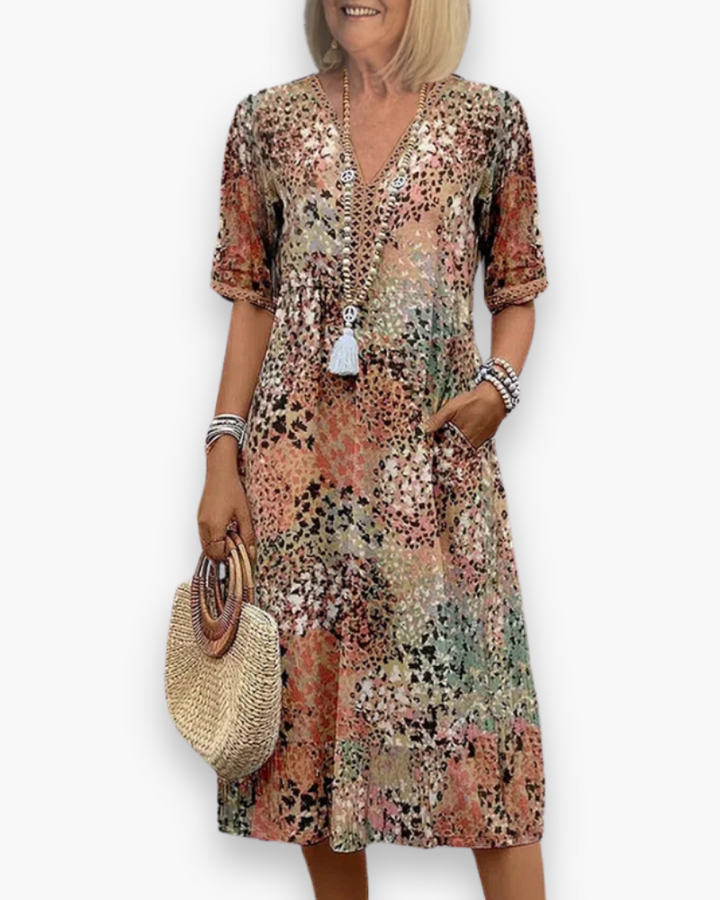 Robe midi Fleurie Lila femme | Imprimé floral éclatant, coupe fluide 4