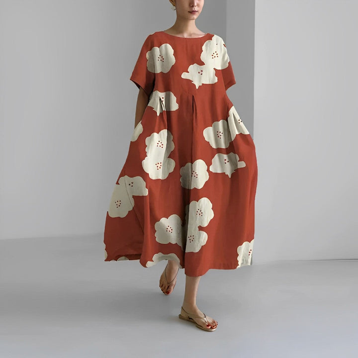 Robe midi Inès pour femmes | Imprimé artistique, coupe ample, tissu léger 7
