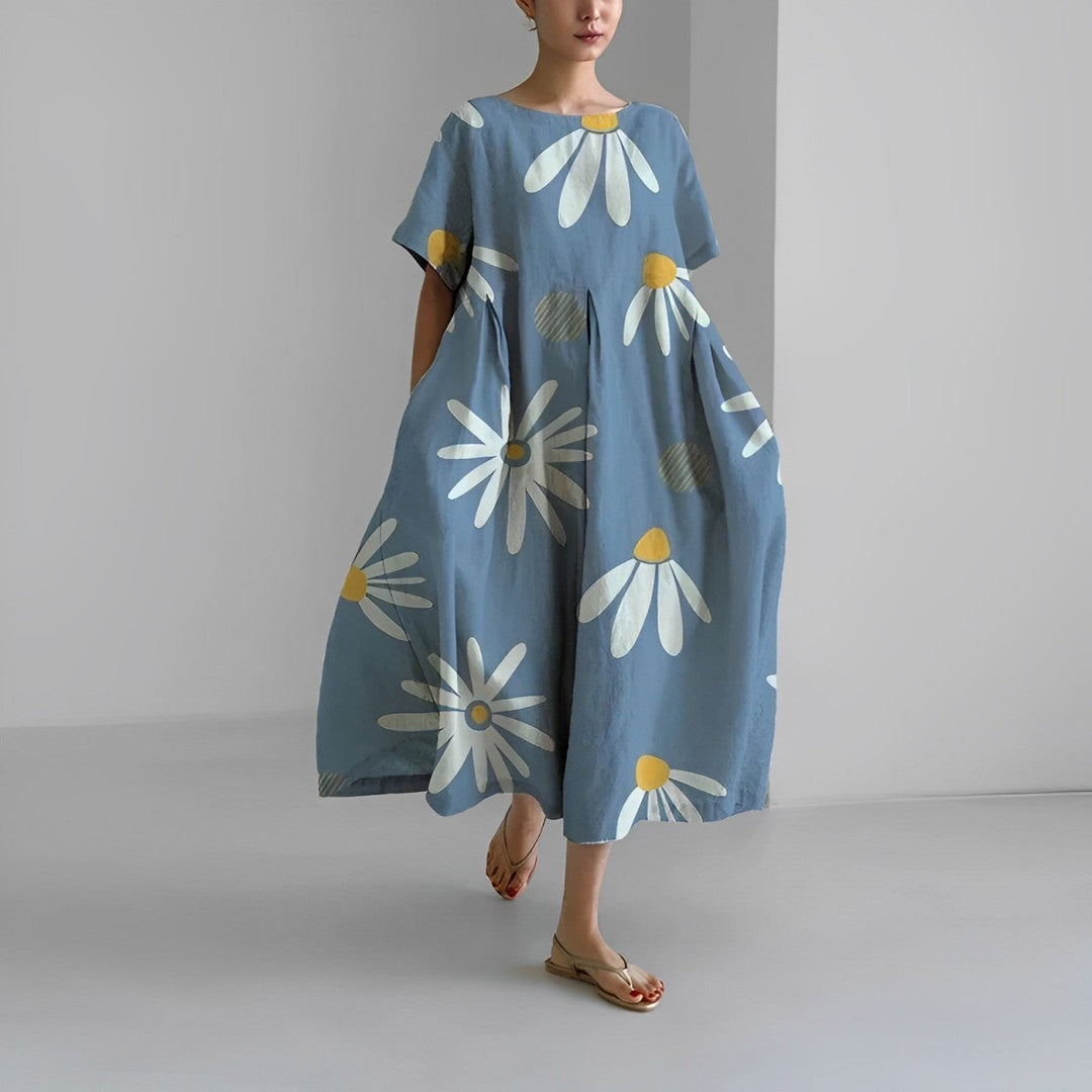 Robe midi Inès pour femmes | Imprimé artistique, coupe ample, tissu léger 8