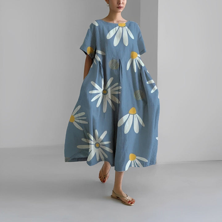 Robe midi Inès pour femmes | Imprimé artistique, coupe ample, tissu léger 8