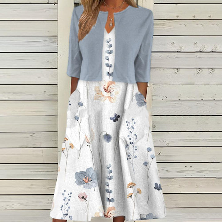 Robe midi Léa pour femmes | Tissu léger, design fleuri élégant 0