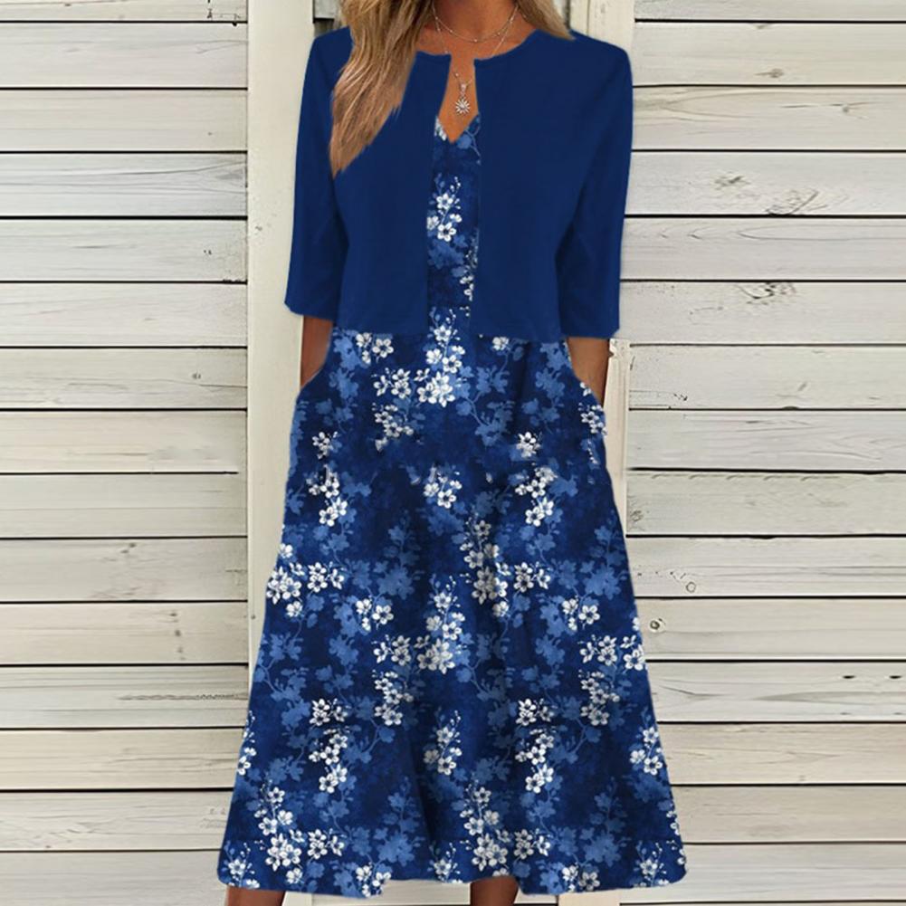 Robe midi Léa pour femmes | Tissu léger, design fleuri élégant 3