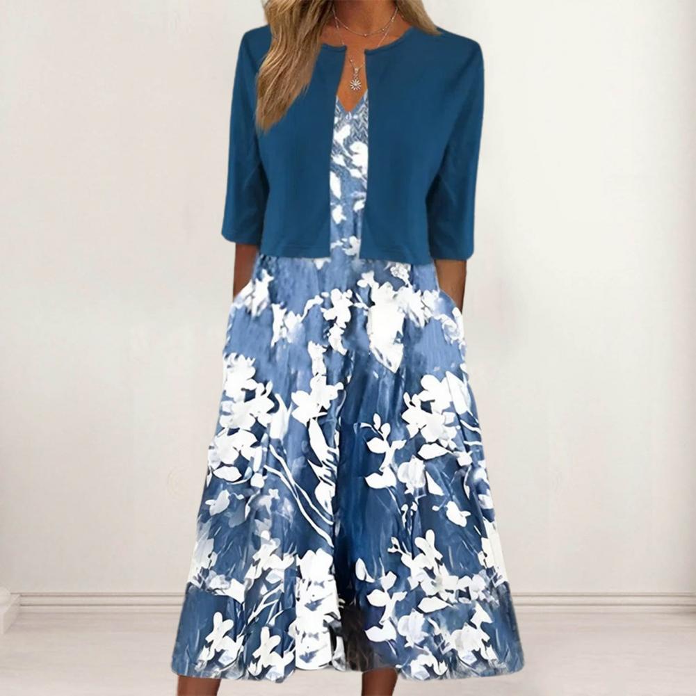 Robe midi Léa pour femmes | Tissu léger, design fleuri élégant 4