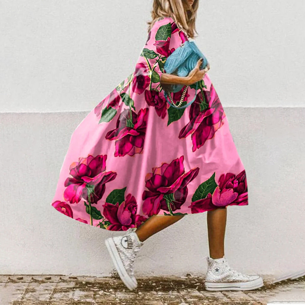 Robe midi Levoire | Imprimé paisley fleuri & manches trois quarts 0