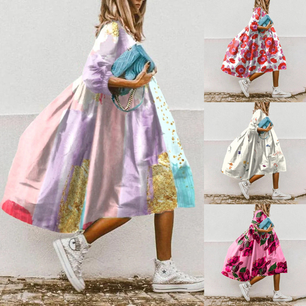 Robe midi Levoire | Imprimé paisley fleuri & manches trois quarts 1