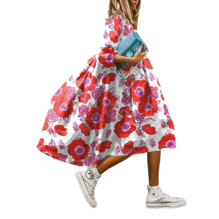 Robe midi Levoire | Imprimé paisley fleuri & manches trois quarts 4
