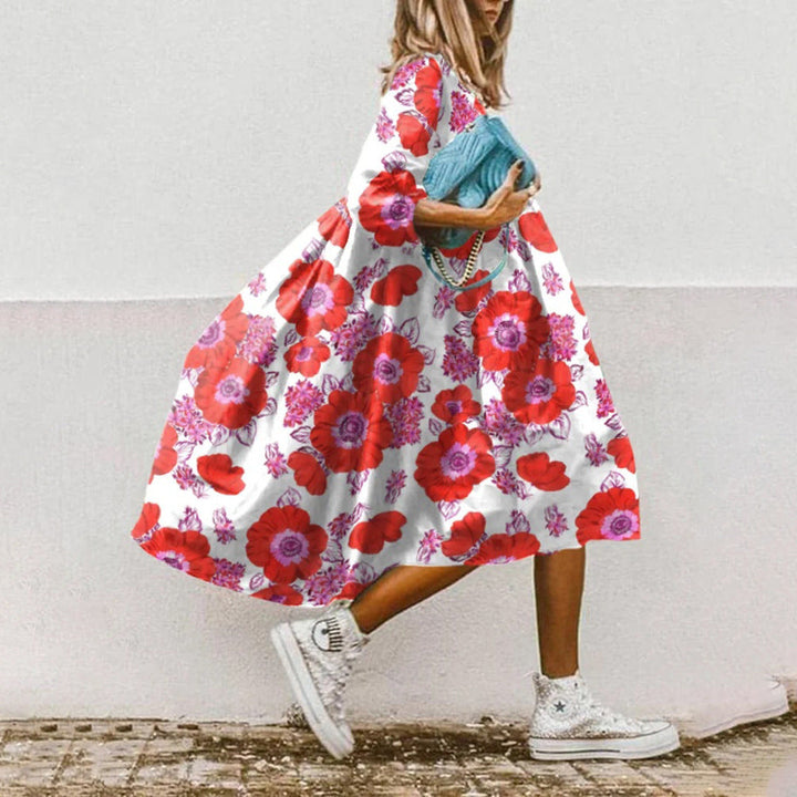 Robe midi Levoire | Imprimé paisley fleuri & manches trois quarts 5