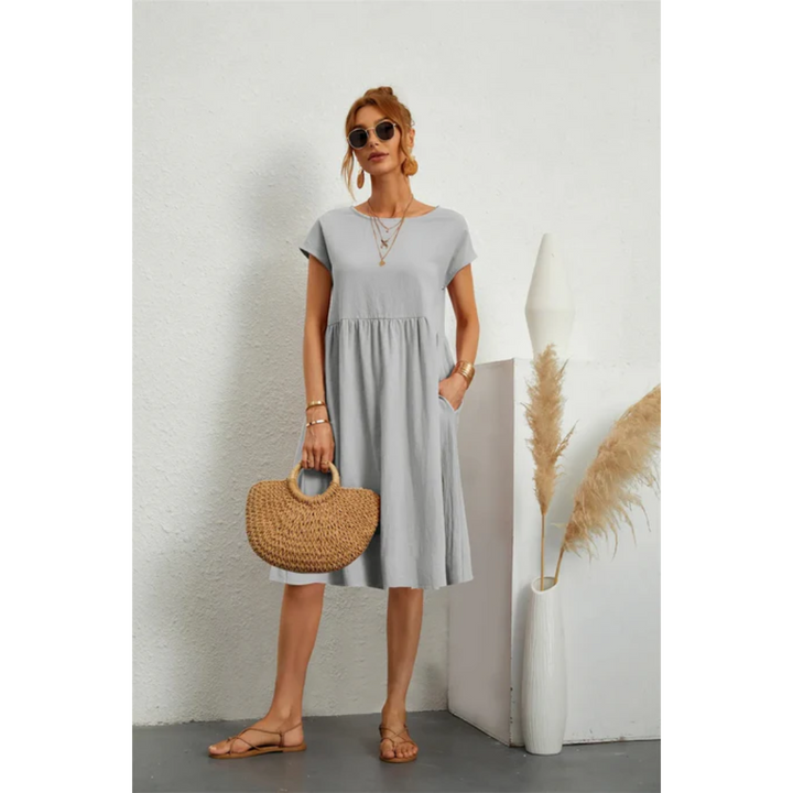 Robe midi Valérie Femme | Élégante et Fluide, Manches Courtes 5