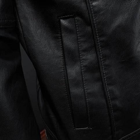 Veste en Cuir Rider Léo | Homme, Col Zippé, Style Moderne 7