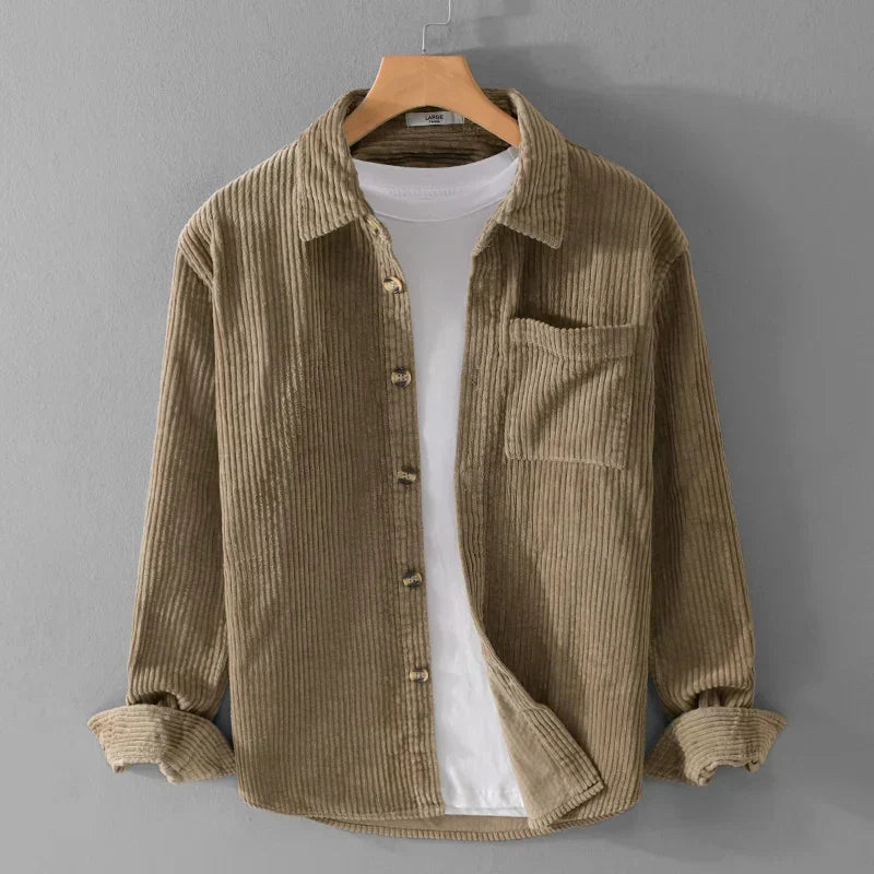 Chemise en velours côtelé Sacha Homme | Coupe ajustée, confort chaud 1