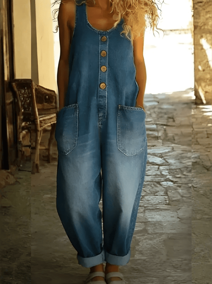 Salopette Sélène Femme | Coton et Lin, Coupe Ample avec Grandes Poches 4