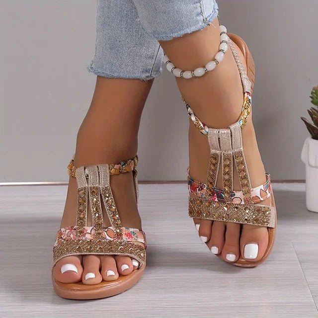 Sandales Stella Femme | Compensées à Strass, Confort Estival 0