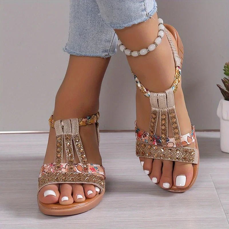 Sandales Stella Femme | Compensées à Strass, Confort Estival 6
