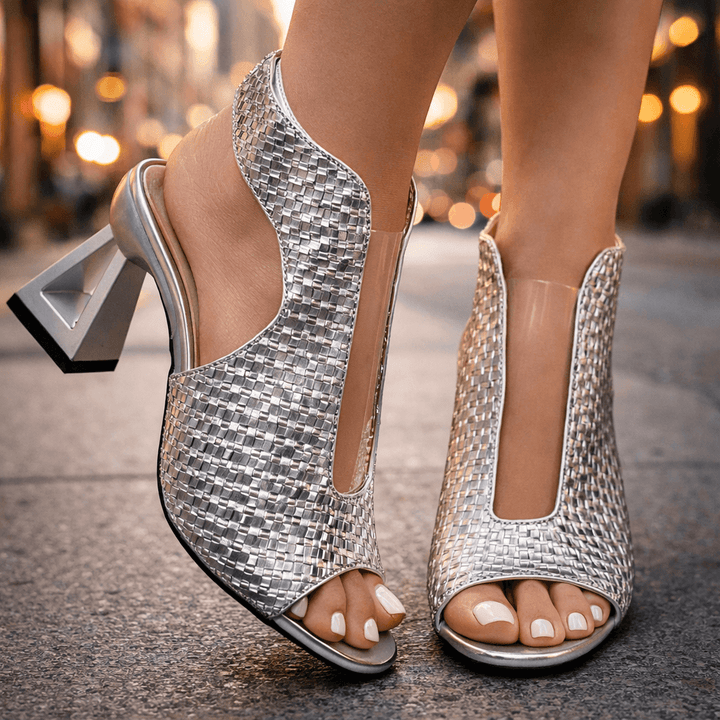 Sandales à Talon Mira | Tissées, Ouvertes et Confortables pour Femmes 0