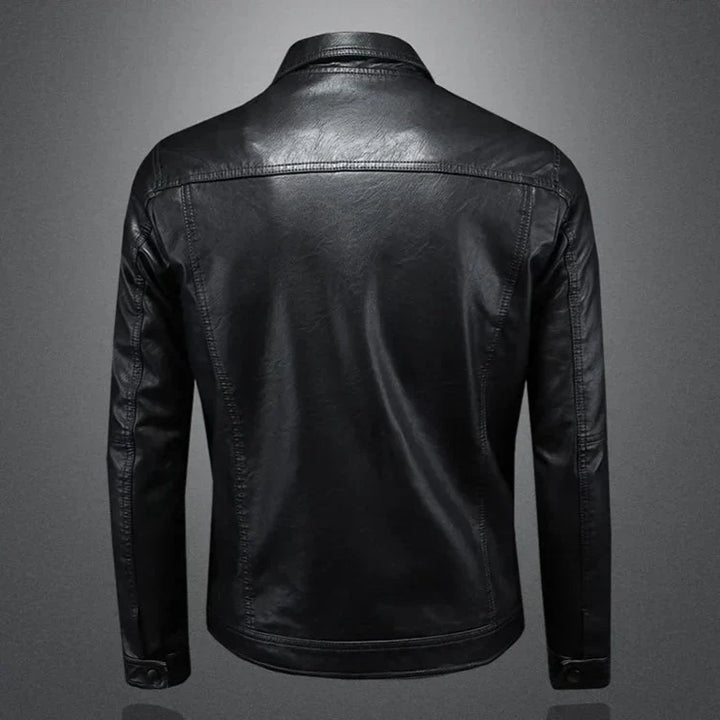 Veste en Cuir Rider Léo | Homme, Col Zippé, Style Moderne 4