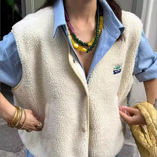 Gilet Peluche Romane | Sans Manches, Chaud et Doux Femme 1