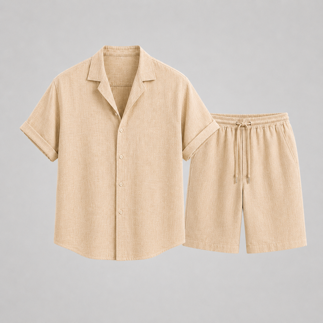 Set Celvoir | Chemise Col Camp & Short en Lin Léger pour Homme 1