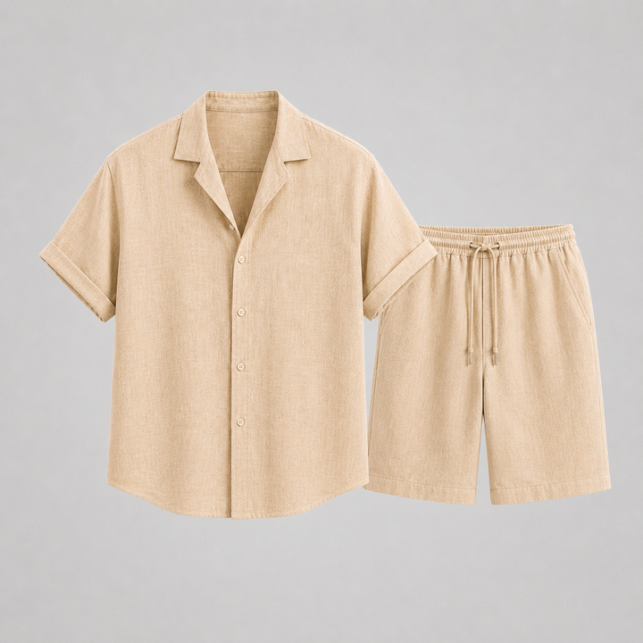 Set Celvoir | Chemise Col Camp & Short en Lin Léger pour Homme 1