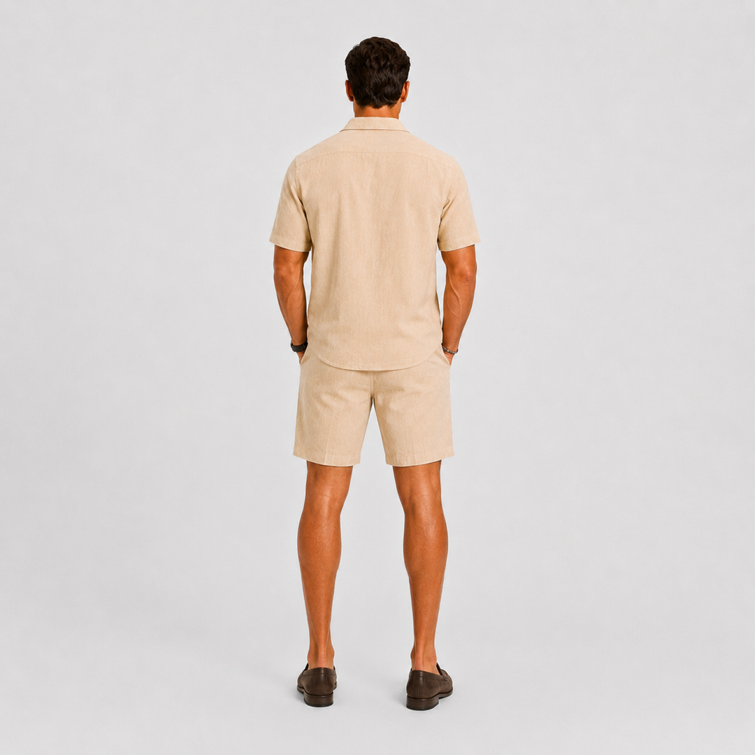 Set Celvoir | Chemise Col Camp & Short en Lin Léger pour Homme 3