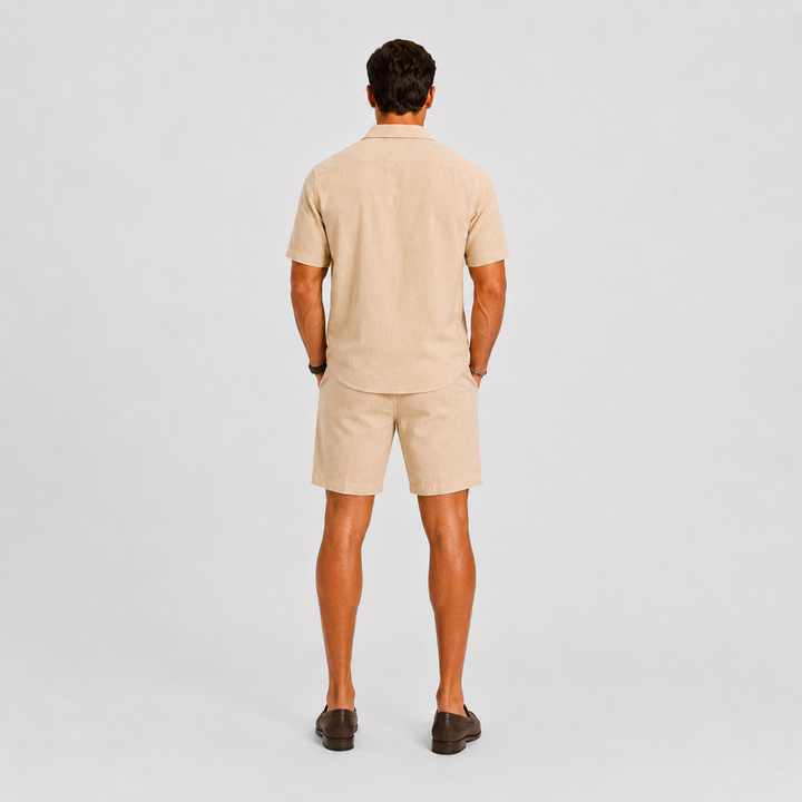 Set Celvoir | Chemise Col Camp & Short en Lin Léger pour Homme 3