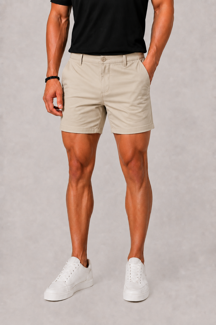 Short Chino Celvoir | Coupe Droite, Coloris Uni, Poches Latérales 0
