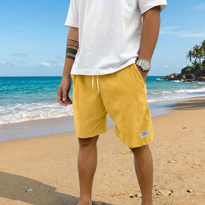 Short Gabin | Velours Côtelé, Taille Élastique, Style Décontracté Homme 0