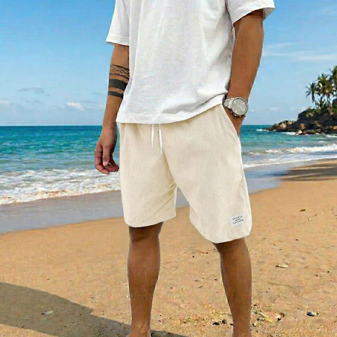 Short Gabin | Velours Côtelé, Taille Élastique, Style Décontracté Homme 1