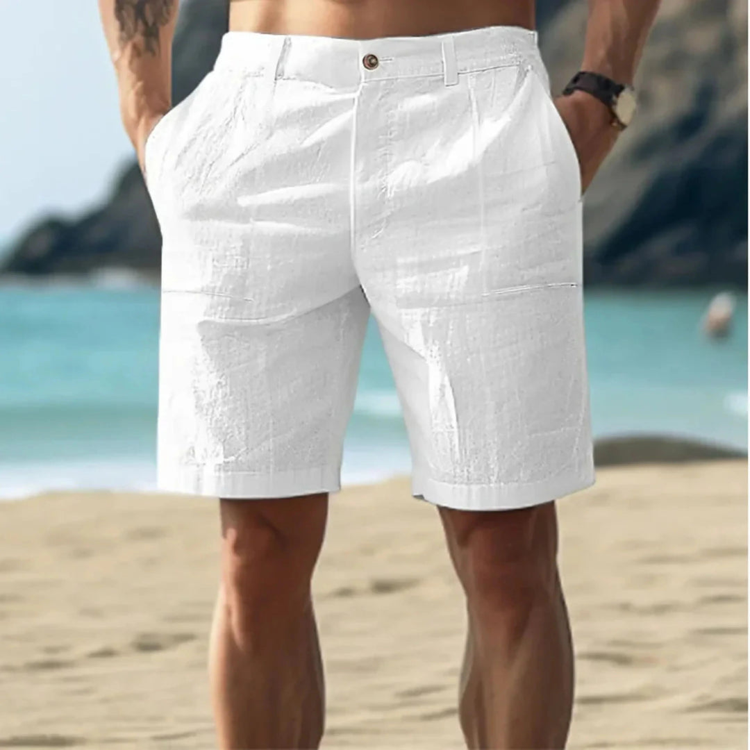 Short Homme Hugo | Bermuda en Lin Léger, Coupe Décontractée Été 0