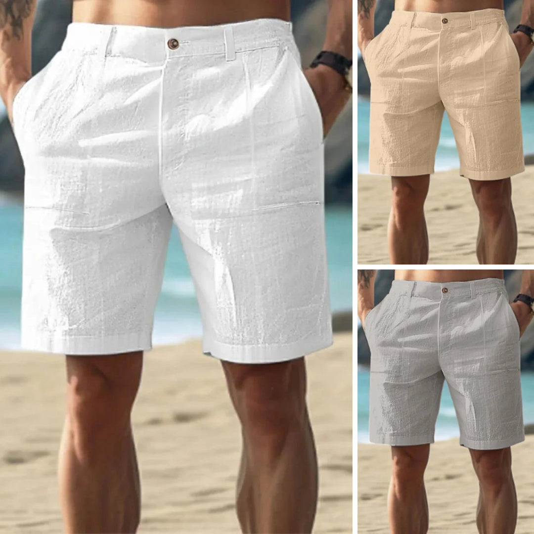 Short Homme Hugo | Bermuda en Lin Léger, Coupe Décontractée Été 1