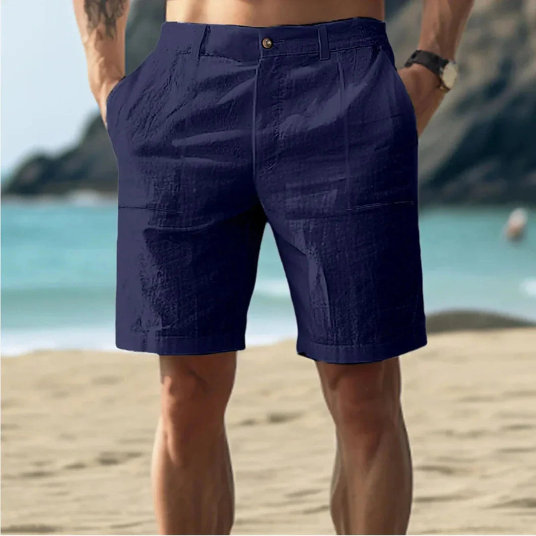 Short Homme Hugo | Bermuda en Lin Léger, Coupe Décontractée Été 2