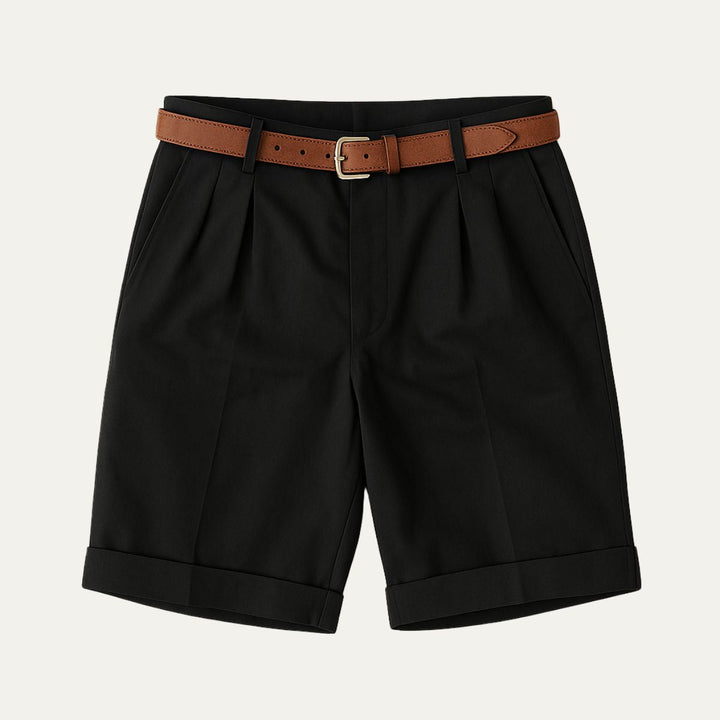 Short Homme à Pinces Leo | 100% Coton, Ceinture Fine & Poches Latérales 1
