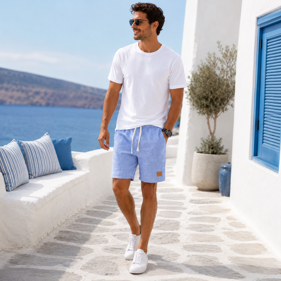 Short Roger | Short de Bain Homme Élastique en Tissu Léger, Texture Gaufrée 0