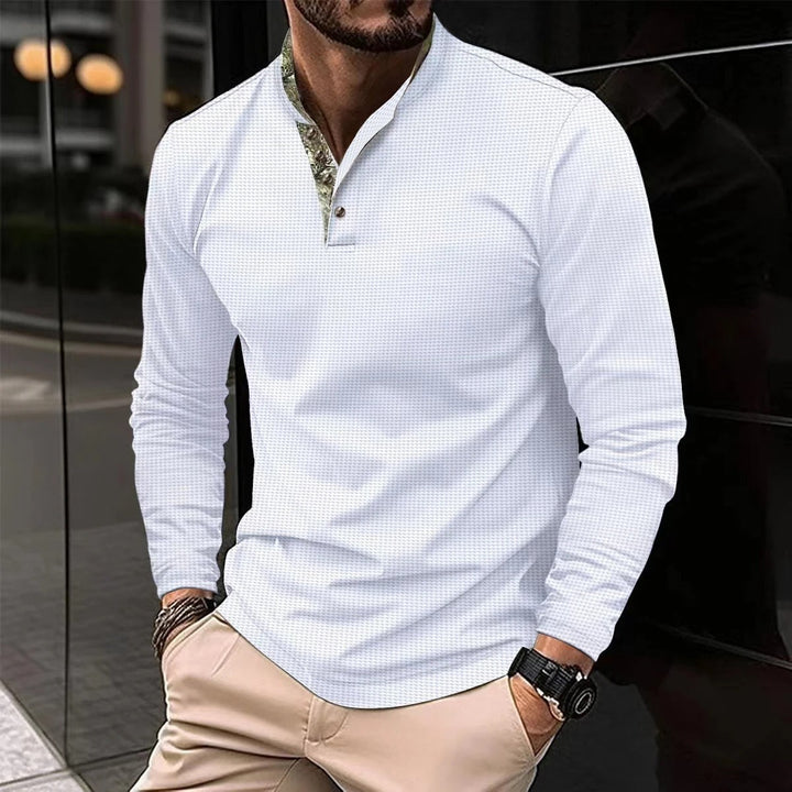 Chemise Henley Nicolas | Manches Longues, Col Boutonné pour Homme 3