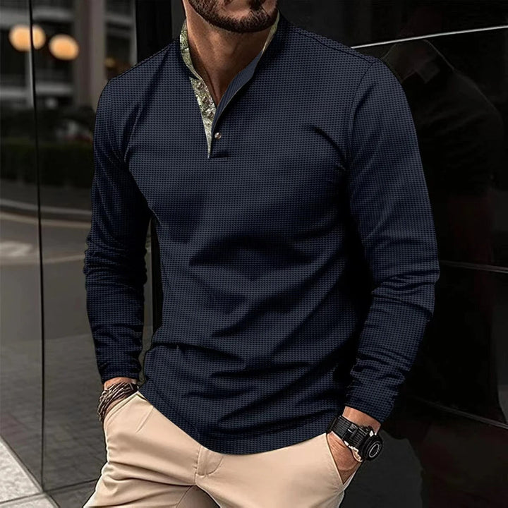 Chemise Henley Nicolas | Manches Longues, Col Boutonné pour Homme 2