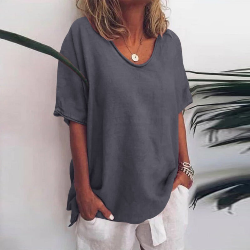 T-shirt Femme Lina | Lin Léger & Coupe Ample 0