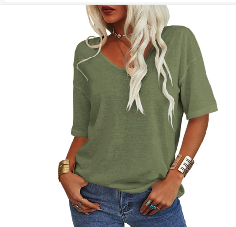 T-shirt ample Estelle | Coton et lin léger, col en U 6