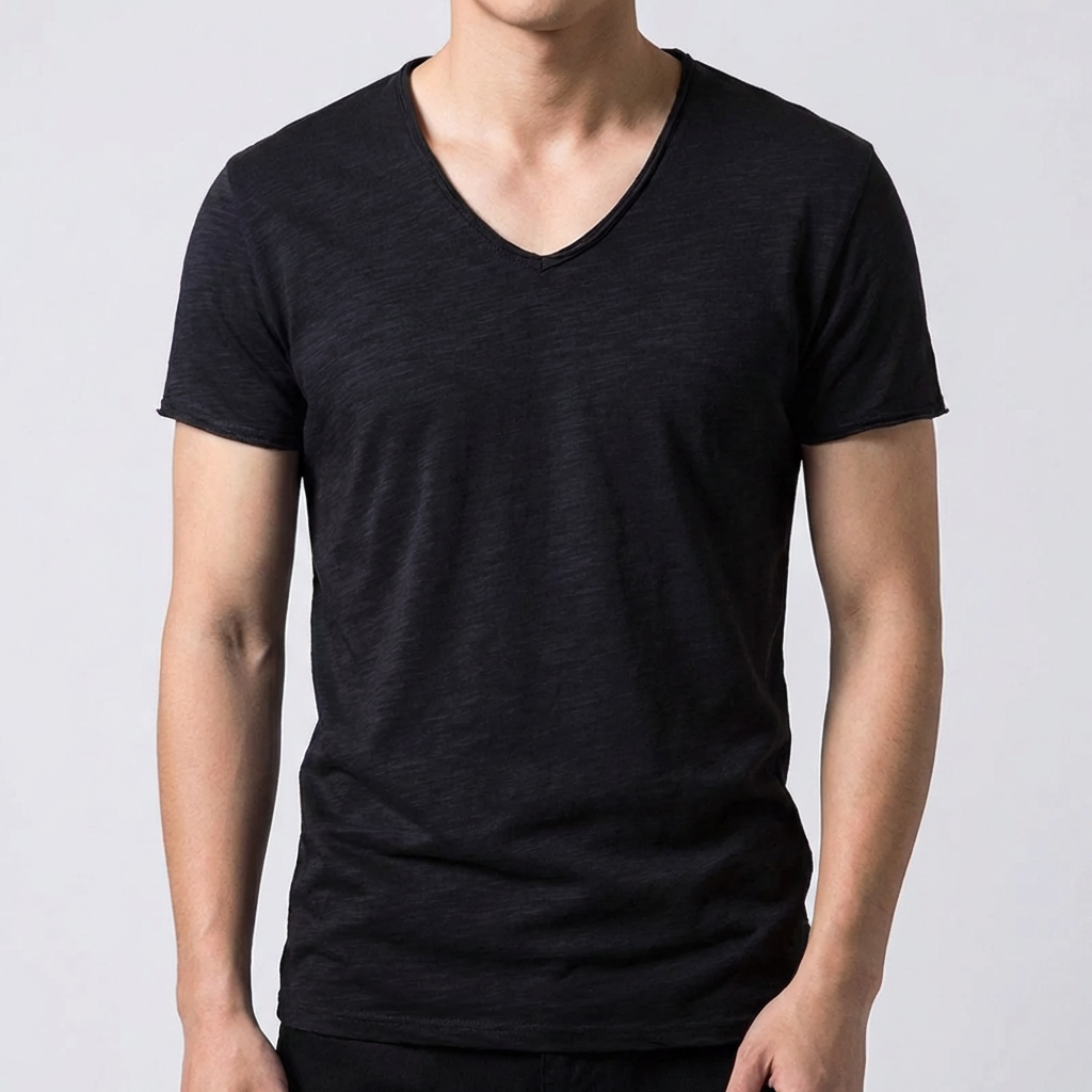 T-shirt homme Pierre | Col V ajusté, manches courtes, été 1