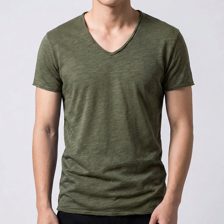 T-shirt homme Pierre | Col V ajusté, manches courtes, été 3
