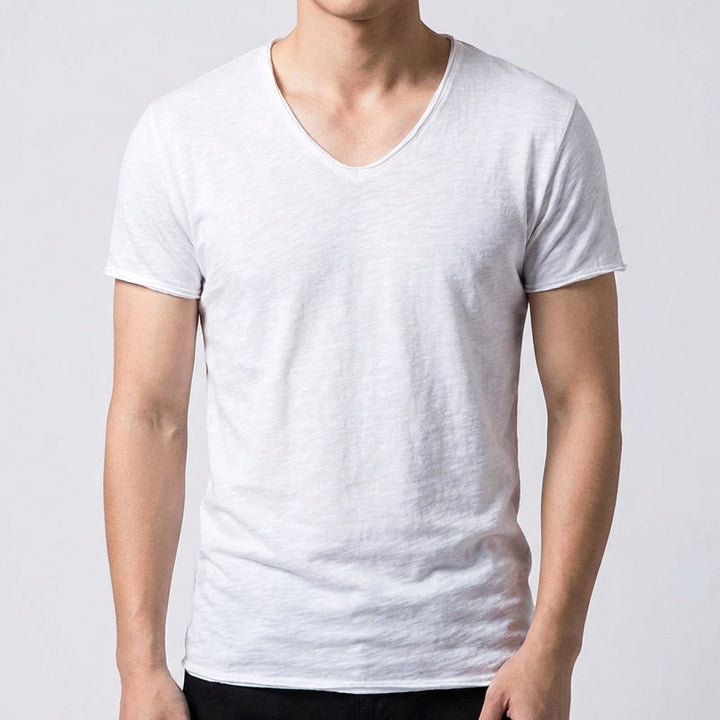 T-shirt homme Pierre | Col V ajusté, manches courtes, été 5