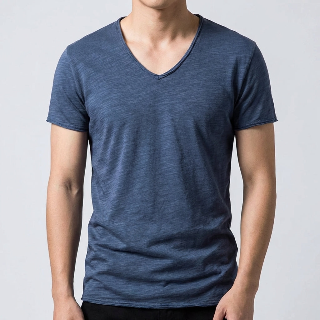 T-shirt homme Pierre | Col V ajusté, manches courtes, été 7
