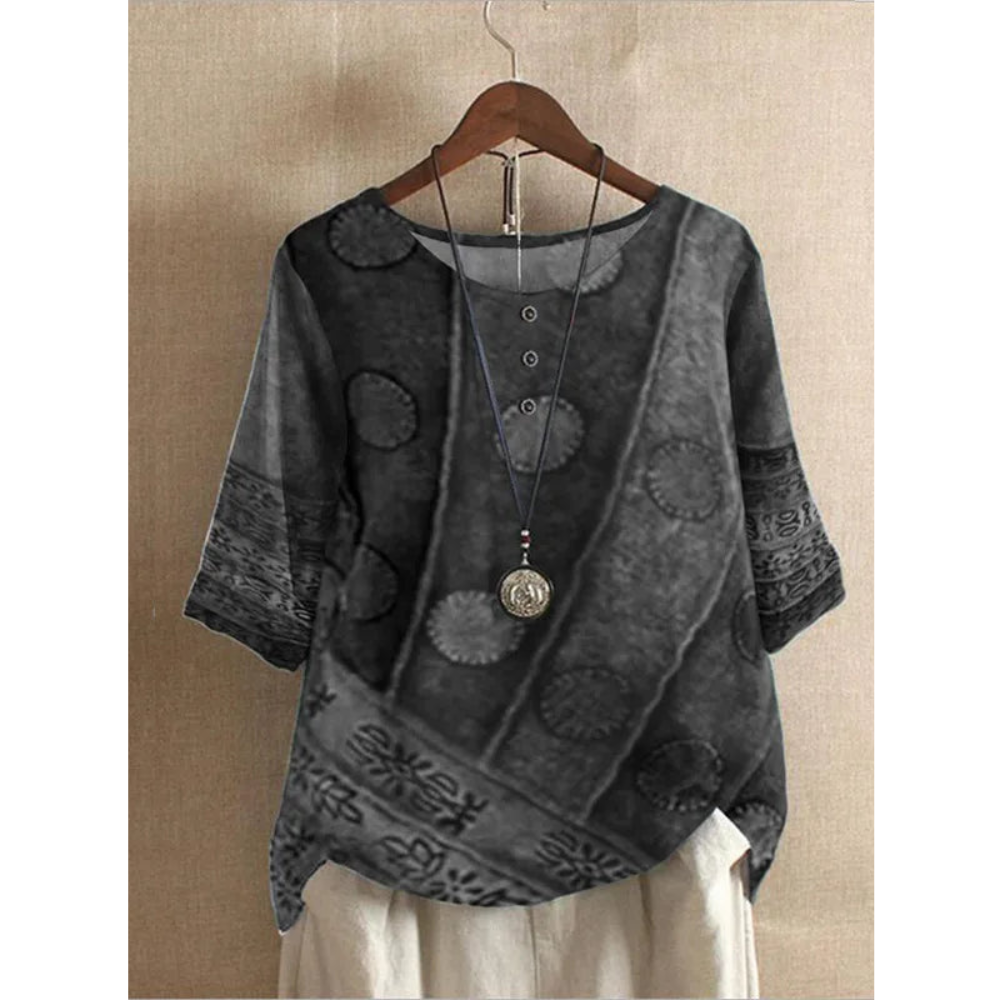 Valarie Haut bohémien | Patchwork coloré, manches courtes, coupe flatteuse 2